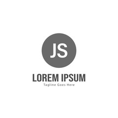 Fototapeta premium Initial JS logo template with modern frame. Minimalist JS letter logo vector illustration
