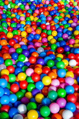 Fototapeta na wymiar background of Colorful plastic balls in children's playroom