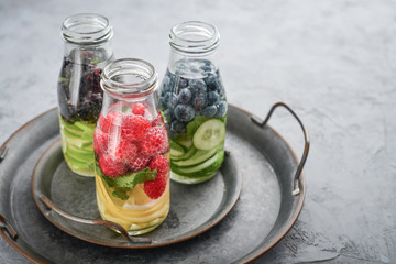 Infused water with fresh fruits