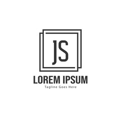 Obraz premium Initial JS logo template with modern frame. Minimalist JS letter logo vector illustration