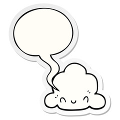 cartoon cloud and speech bubble sticker