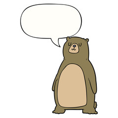 cartoon bear and speech bubble