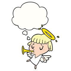 cartoon angel and thought bubble