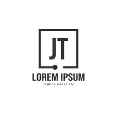 Fototapeta premium Initial JT logo template with modern frame. Minimalist JT letter logo vector illustration