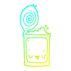 cold gradient line drawing cartoon canned food