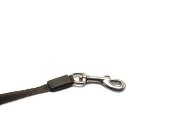 Carabiner with strap isolated on white background.