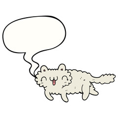 cartoon cat and speech bubble
