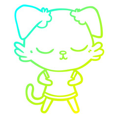 cold gradient line drawing cute cartoon dog