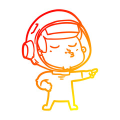 warm gradient line drawing cartoon confident astronaut