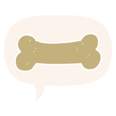 Cute cartoon drawing and speech bubble in retro style