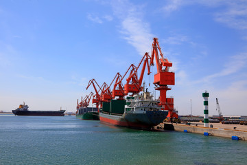 Portal crane and Cargo ship