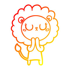warm gradient line drawing cartoon lion