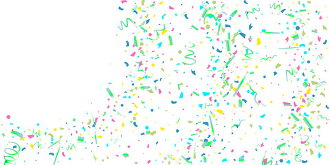Fototapeta na wymiar Colorful confetti on white background.