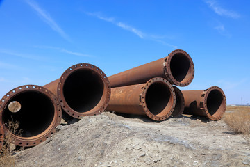 Dredging steel pipe piles