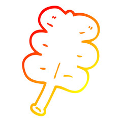 warm gradient line drawing cartoon autumnal leaf