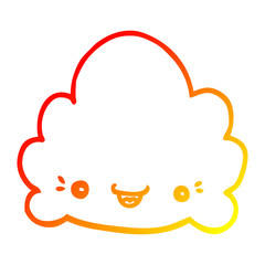 warm gradient line drawing cartoon cloud