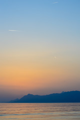 Fototapeta premium Sunset on Adriatic sea in Makarska, Croatia 