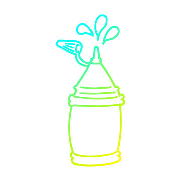recommend clip art: cold gradient line drawing cartoon ketchup bottle