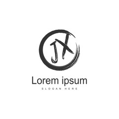 Initial JX logo template with modern frame. Minimalist JX letter logo vector illustration