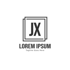 Fototapeta premium Initial JX logo template with modern frame. Minimalist JX letter logo vector illustration