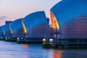 Thames Barrier, the world's second largest movable flood barrier. It protects London from...