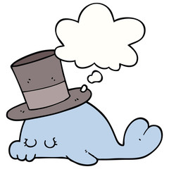 cute cartoon dolphin and thought bubble