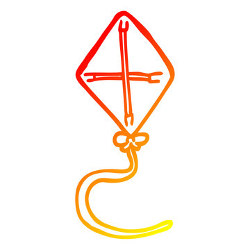 recommend clip art: warm gradient line drawing cartoon kite