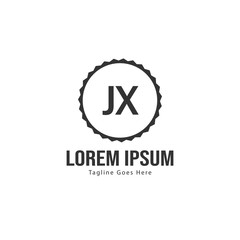Initial JX logo template with modern frame. Minimalist JX letter logo vector illustration