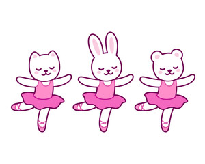 Cute cartoon ballerinas