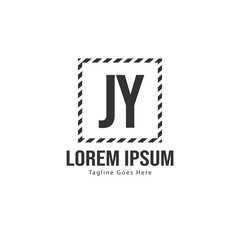 Initial JY logo template with modern frame. Minimalist JY letter logo vector illustration