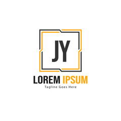 Initial JY logo template with modern frame. Minimalist JY letter logo vector illustration
