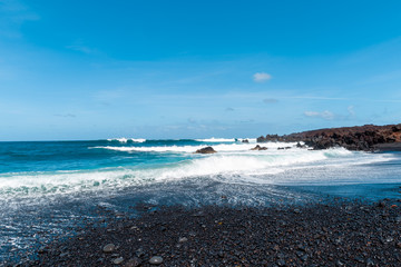 A view of a beach of Lanzarote, Canary Islands, Spain.