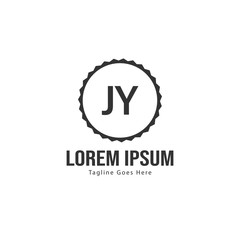 Initial JY logo template with modern frame. Minimalist JY letter logo vector illustration