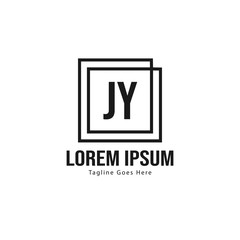 Fototapeta premium Initial JY logo template with modern frame. Minimalist JY letter logo vector illustration