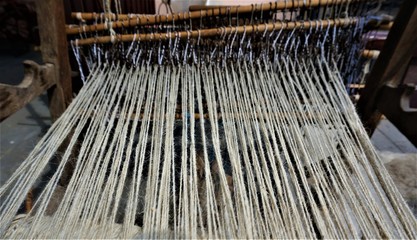 weaving machine for making woolen carpets