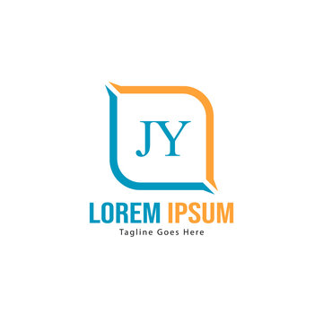 Initial JY logo template with modern frame. Minimalist JY letter logo vector illustration