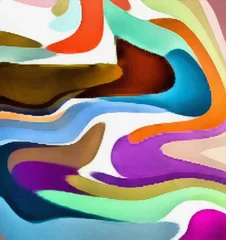 Fotobehang Watercolor marble art. Liquid paint swirls. Colorful texture background. Multicolored wallpaper graphic design. Pattern for creating artworks and prints. Chaotic waves and swirls. © Dina