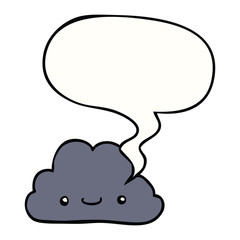 cute cartoon cloud and speech bubble