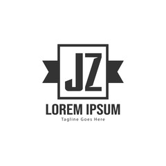 Fototapeta premium Initial JZ logo template with modern frame. Minimalist JZ letter logo vector illustration