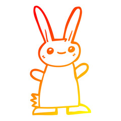 warm gradient line drawing cute cartoon rabbit