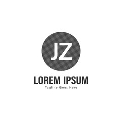 Initial JZ logo template with modern frame. Minimalist JZ letter logo vector illustration