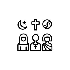 migration religions outline icon. element of migration illustration icon. signs, symbols can be used for web, logo, mobile app, UI, UX