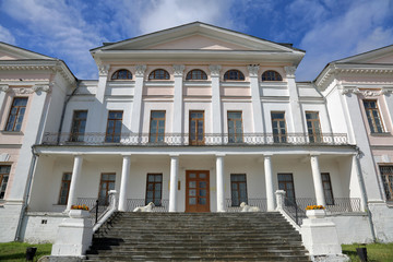 A renovated old manor house in the village of Dubrovitsy, Russia