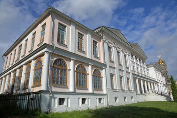 A renovated old manor house in the village of Dubrovitsy, Russia