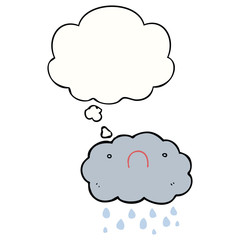 cute cartoon cloud and thought bubble