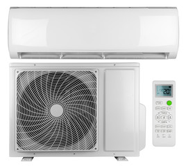 Set collection of air conditioner ac inverter heat pump mini split system with indoor outdoor unit...