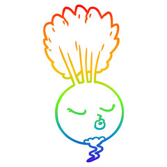 rainbow gradient line drawing cartoon root vegetable