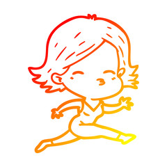 warm gradient line drawing cartoon woman