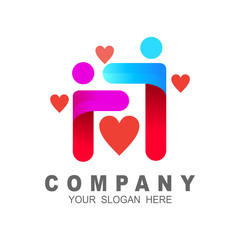 people's logos are hugging, human logo