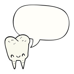 cartoon tooth and speech bubble